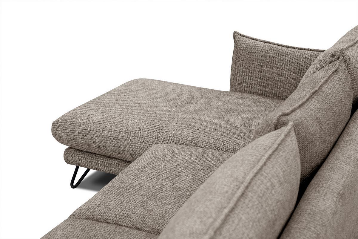 ECKSOFA HOSTEN 4-Sitzer, taupe - Taupe/Schwarz, Holzwerkstoff/Textil (158/269cm) - Wozimo