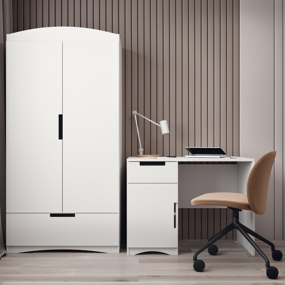 KINDERKLEIDERSCHRANK Classic - Weiß, Holzwerkstoff (36/187/90cm) - RAUMHIRSCH FURNITURE