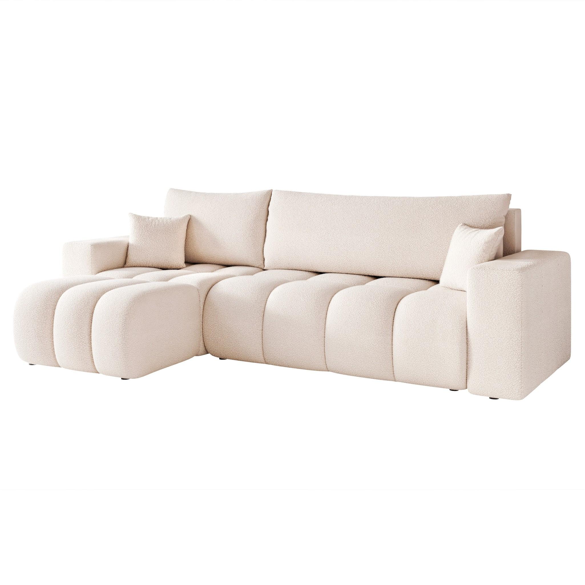 ECKSOFA Anabel Mit Schlaffunktion - Weiß, Holzwerkstoff/Textil (248/145cm) - Fun Möbel