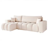 ECKSOFA Anabel Mit Schlaffunktion - Weiß, Holzwerkstoff/Textil (248/145cm) - Fun Möbel