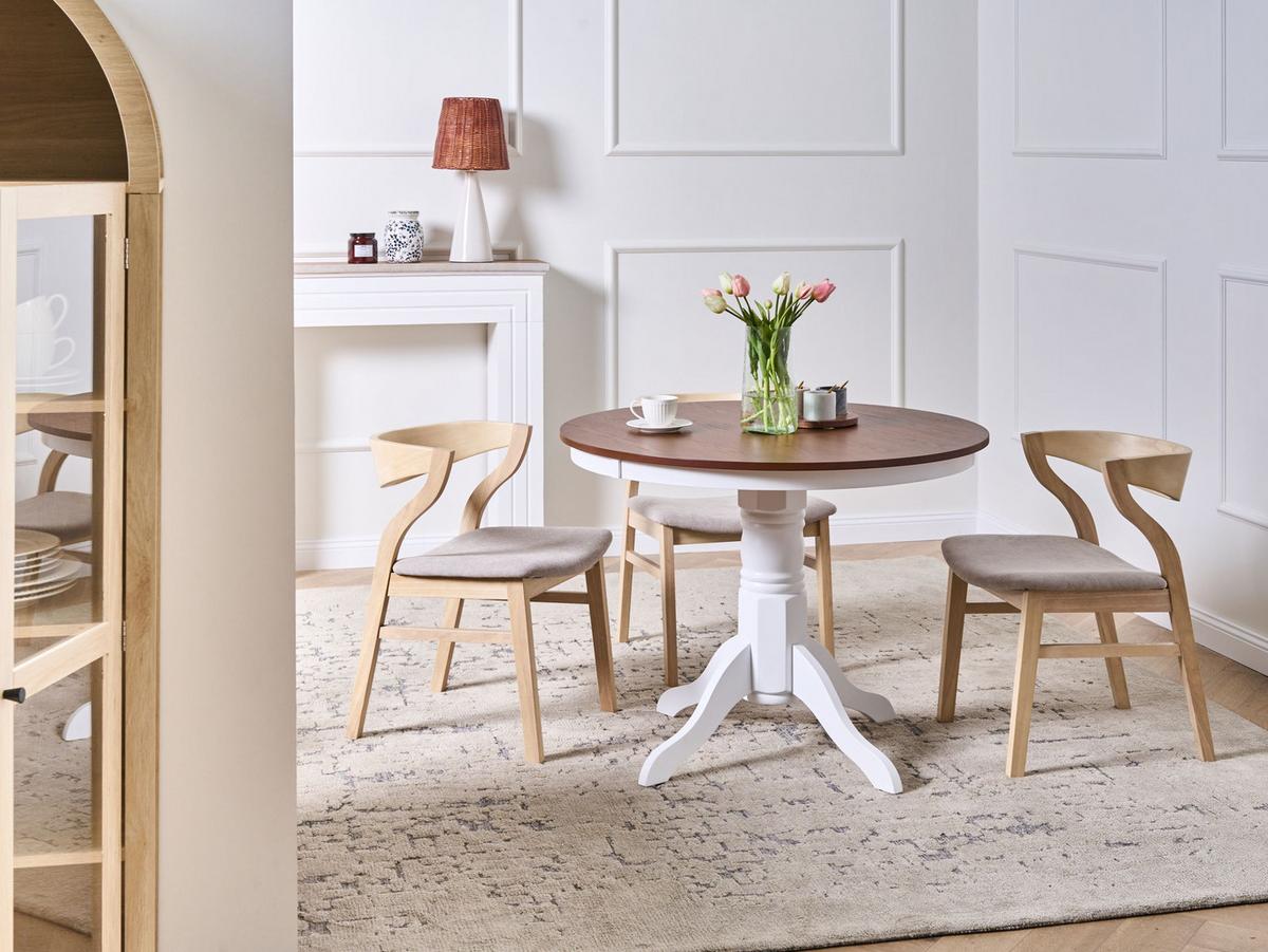 ESSTISCH Braune Esche 100/100 cm Holz Akron - Braun, Holz (100/100/76cm) - Beliani