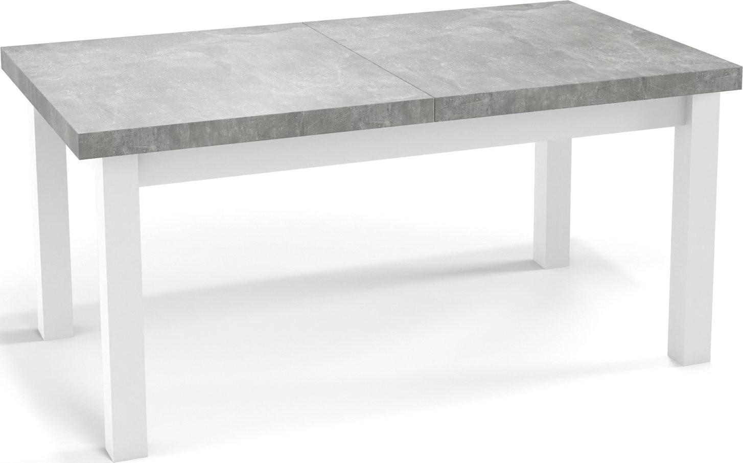 ESSTISCH Avena rechteckig ausziehbar, Grauer Beton 200/100/78 - Hellgrau/Weiß, Holz/Holzwerkstoff (100/300/78cm) - WFL GROUP