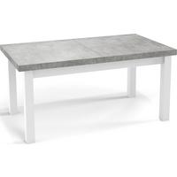 ESSTISCH Avena rechteckig ausziehbar, Grauer Beton 120/80/78 - Hellgrau/Weiß, Holz/Holzwerkstoff (80/160/78cm) - WFL GROUP
