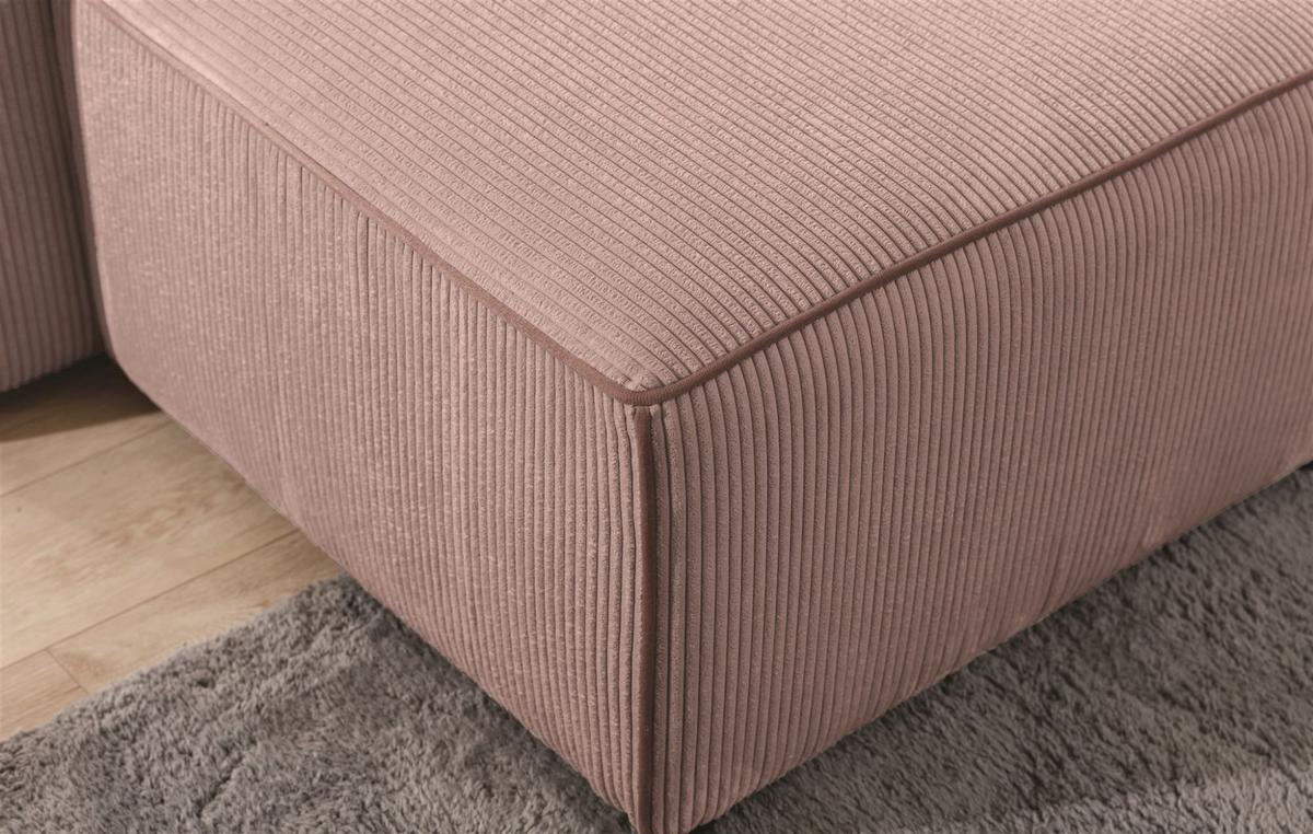 ECKSOFA Schlafsofa Waldo In Poso - Altrosa, Holzwerkstoff/Textil (260/173cm) - Fun Möbel