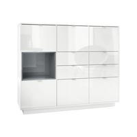 HIGHBOARD Metro Einsatz in Grau Hochglanz - Grau, Holzwerkstoff (153/123/37cm) - Vladon