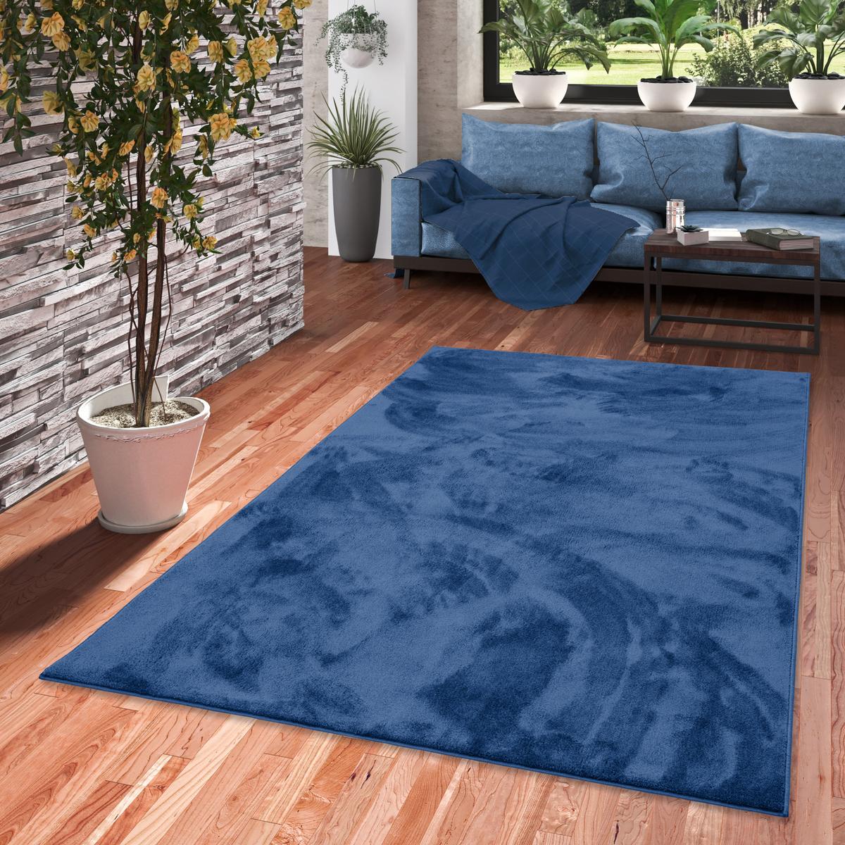 HOCHFLOR LANGFLOR TEPPICH SUPER SOFT MELIA - Dunkelblau, Textil (120/160cm) - Pergamon