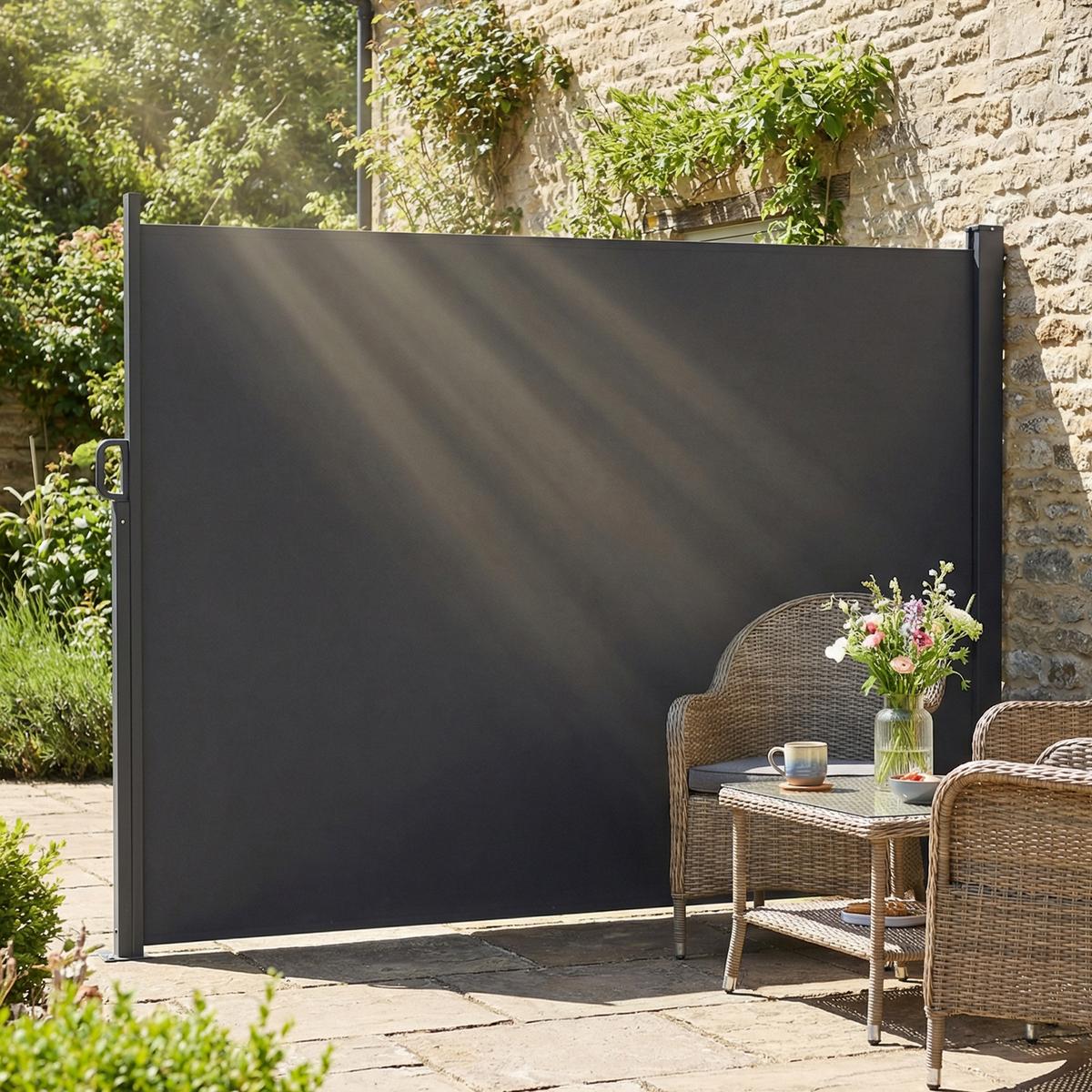 SEITENMARKISE Aluminium Polyester Dunkelgrau - Dunkelgrau, Metall (5/185/420cm) - Outsunny