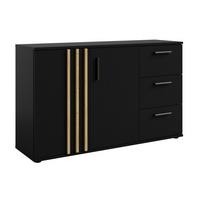SIDEBOARD Turell 2D3SZ Schwarz 120/73/35 cm – Kommode mit Schubladen - Schwarz, Holzwerkstoff/Kunststoff (120/73/35cm) - AX Living