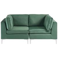 MODULSOFA 2-Sitzer Grün Samtstoff Evja - Grün, Textil (170/84/85cm) - Beliani