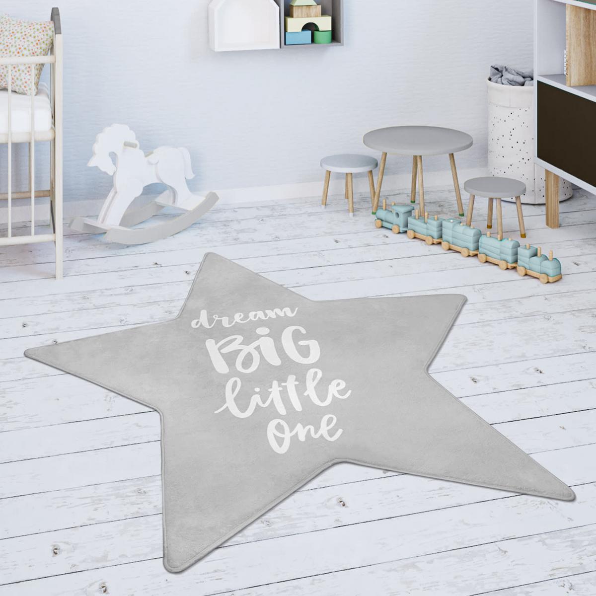 KINDERTEPPICH Waschbar, mit Stern-Motiv, Grau, 150 x 150 cm - Grau, Textil (150/150cm) - KADIMA DESIGN
