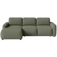 ECKSOFA Carnos Mini Olivgrün Chenille - Schwarz/Olivgrün, Kunststoff/Textil (238/164cm) - Selsey