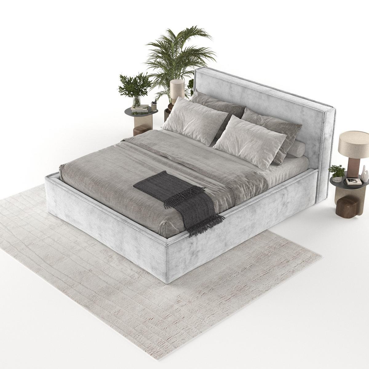 POLSTERBETT Sato mit Stauraum 140/200 cm Hellgrau im Bonita Stoff - Hellgrau/Schwarz, Holz/Holzwerkstoff (140/200cm) - AltaBeds