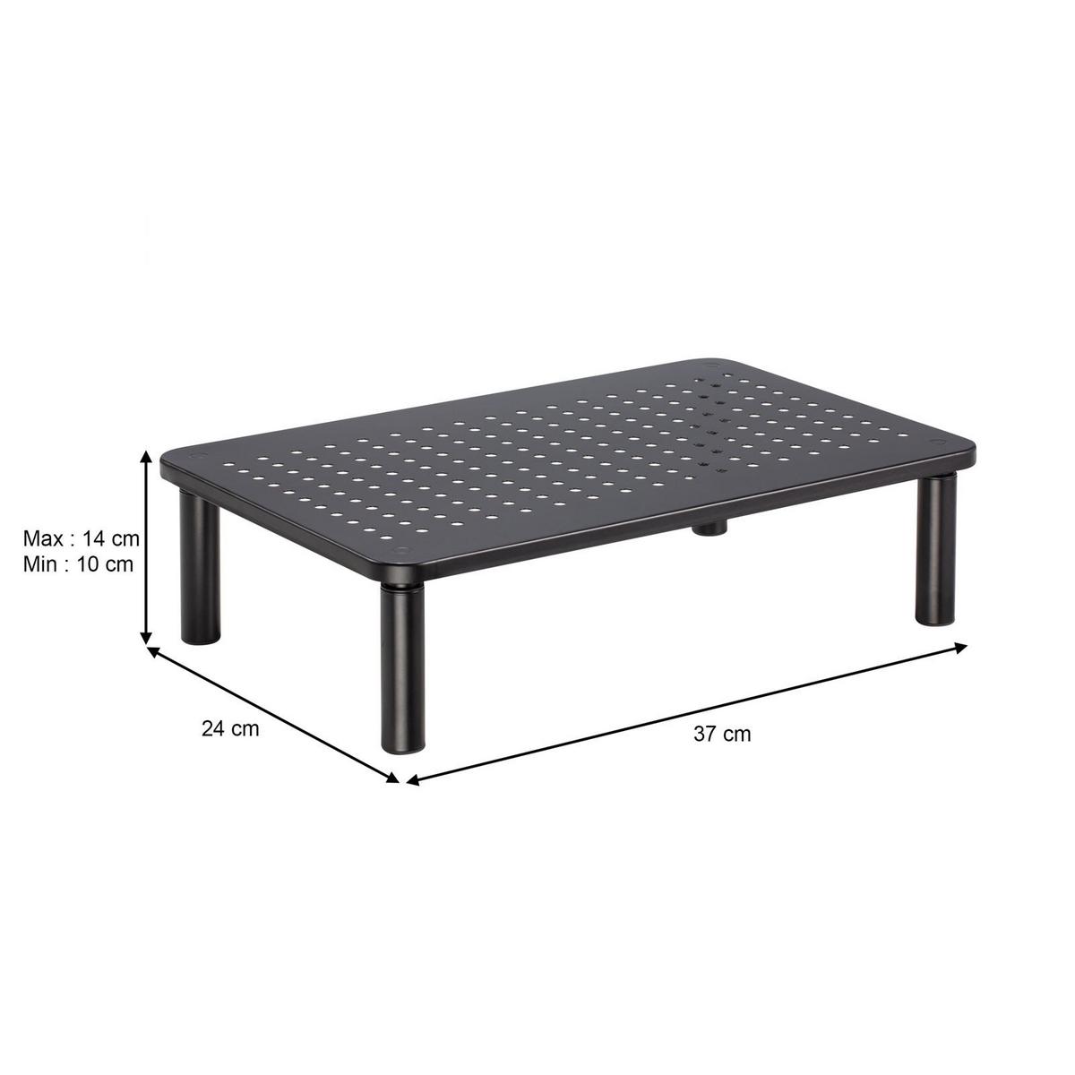 MONITORSTÄNDER HYDE - Schwarz, Metall (23/37/12cm) - CARO-Möbel