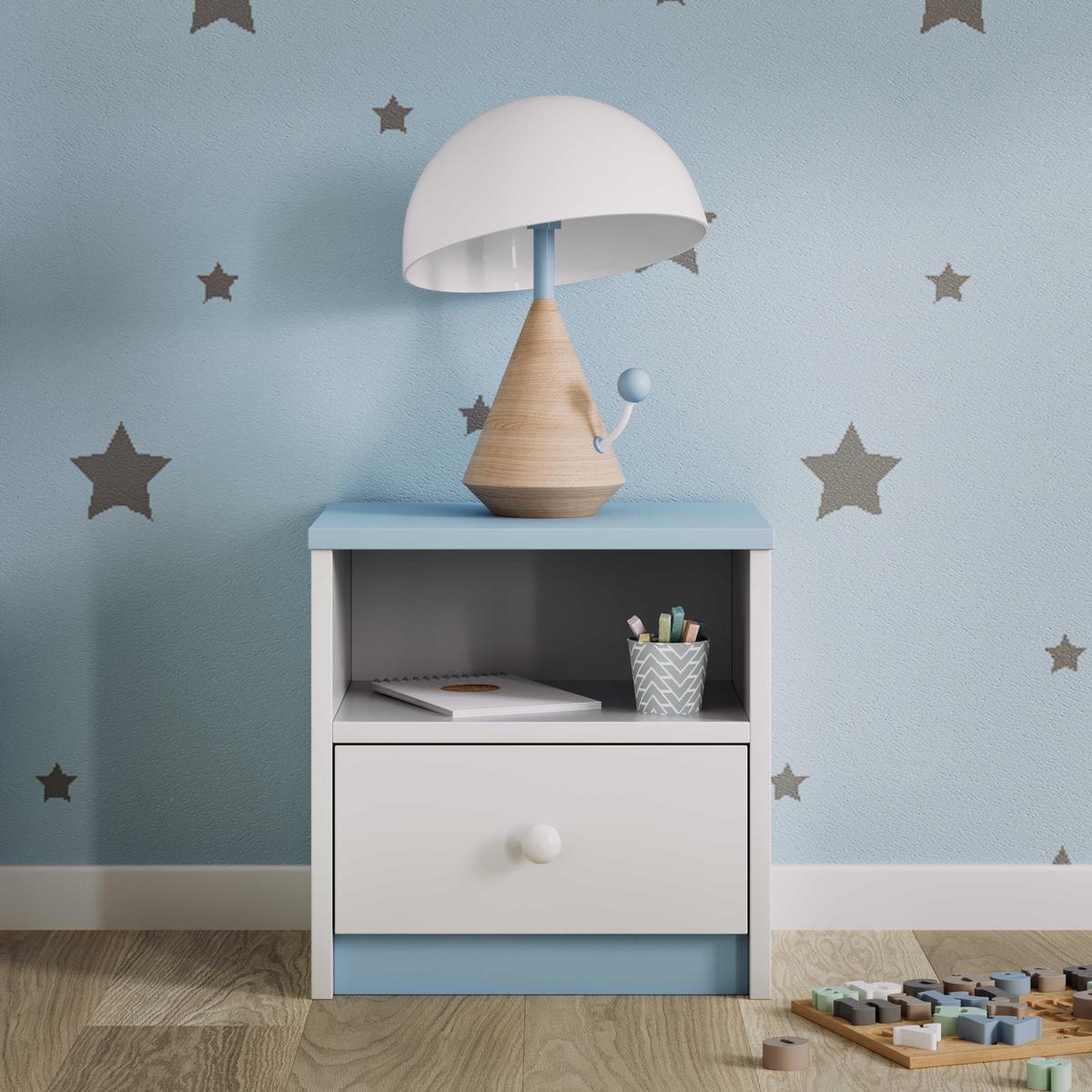 KINDER-NACHTTISCH Babydreams Blau 39/40/30 - Blau, Holzwerkstoff/Kunststoff (39/40/30cm) - RAUMHIRSCH FURNITURE
