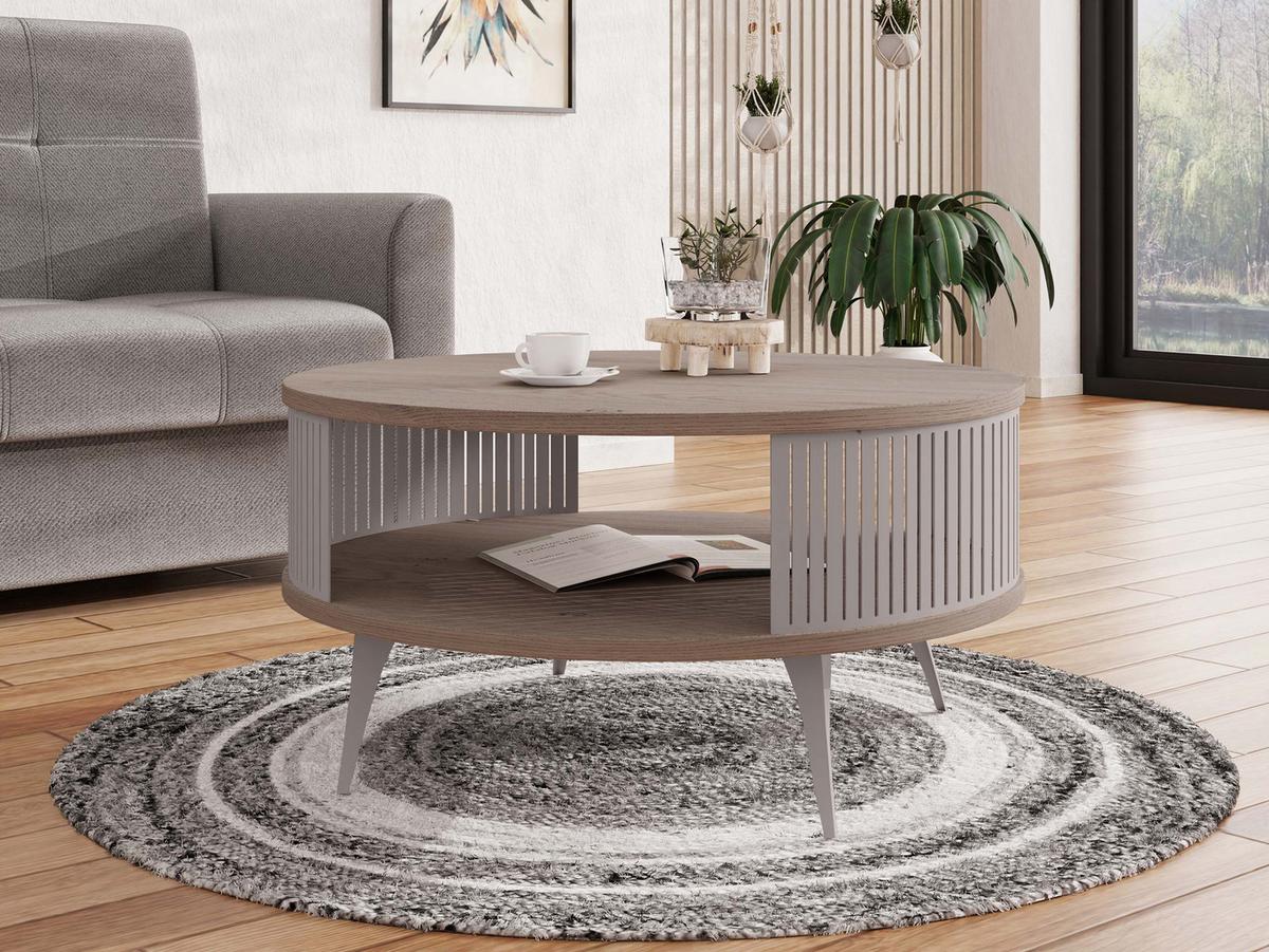 COUCHTISCH Roenni Cashmere - Kaschmir/Hellbraun, Holzwerkstoff/Metall (75/75/30cm) - MIRJAN24
