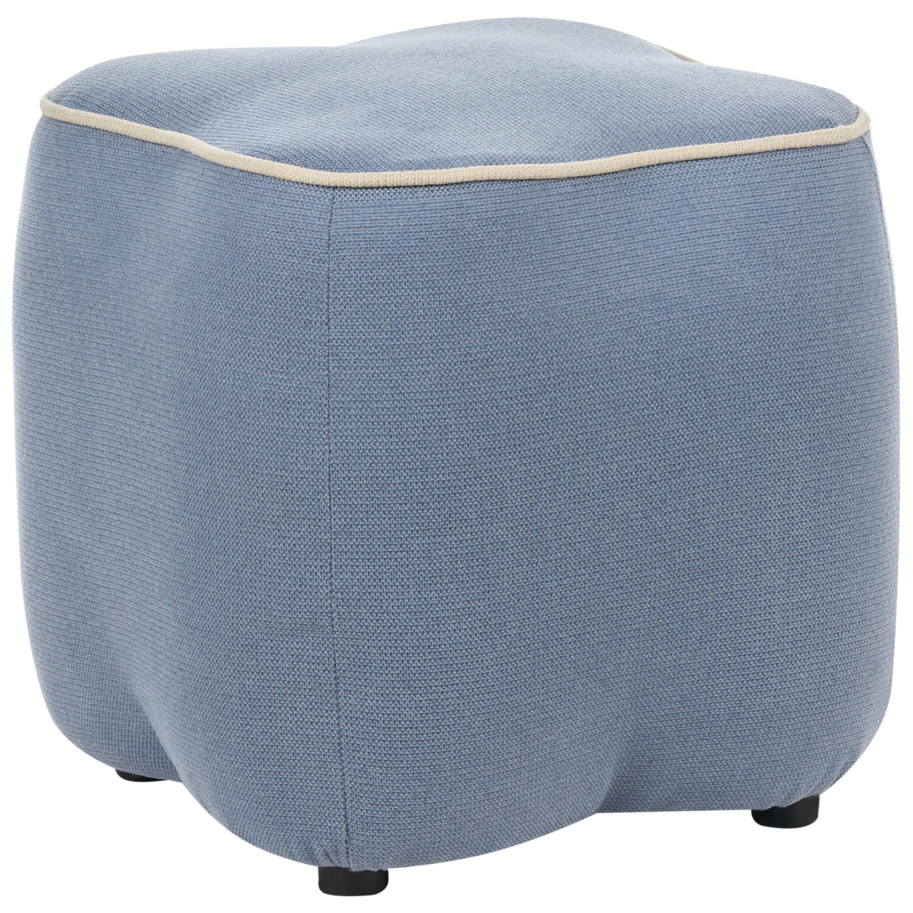 POUF Stoff Hellblau Juno - Hellblau, Textil (35/38/35cm) - Beliani