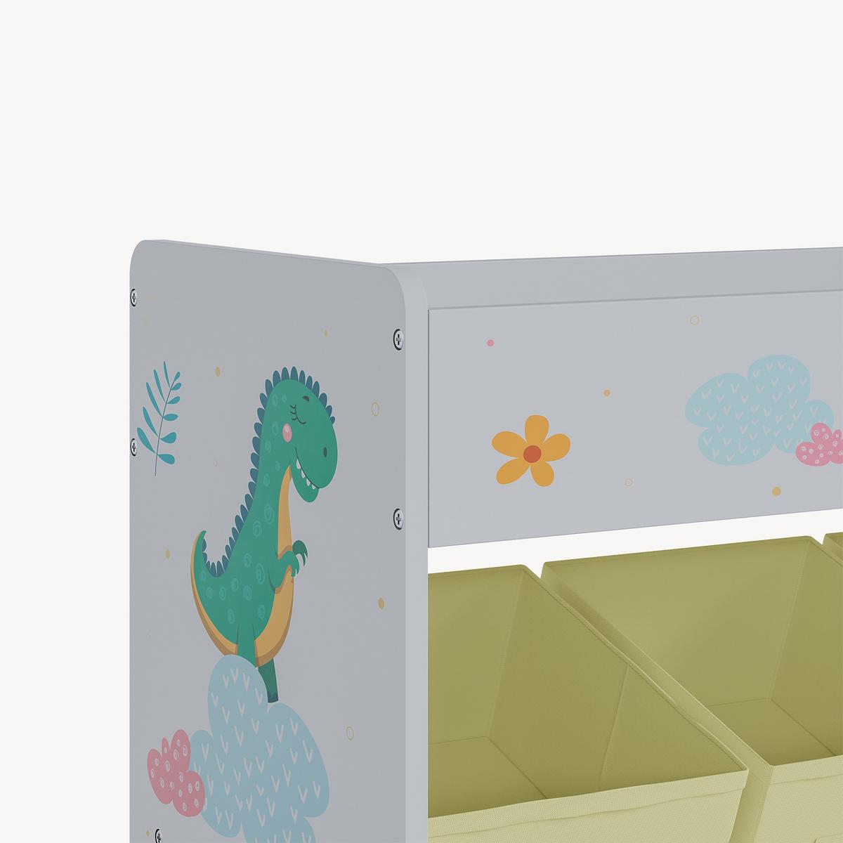 KINDERREGAL Søndreland - Gelb/Weiß, Holzwerkstoff (90/80/29.5cm) - [en.casa]
