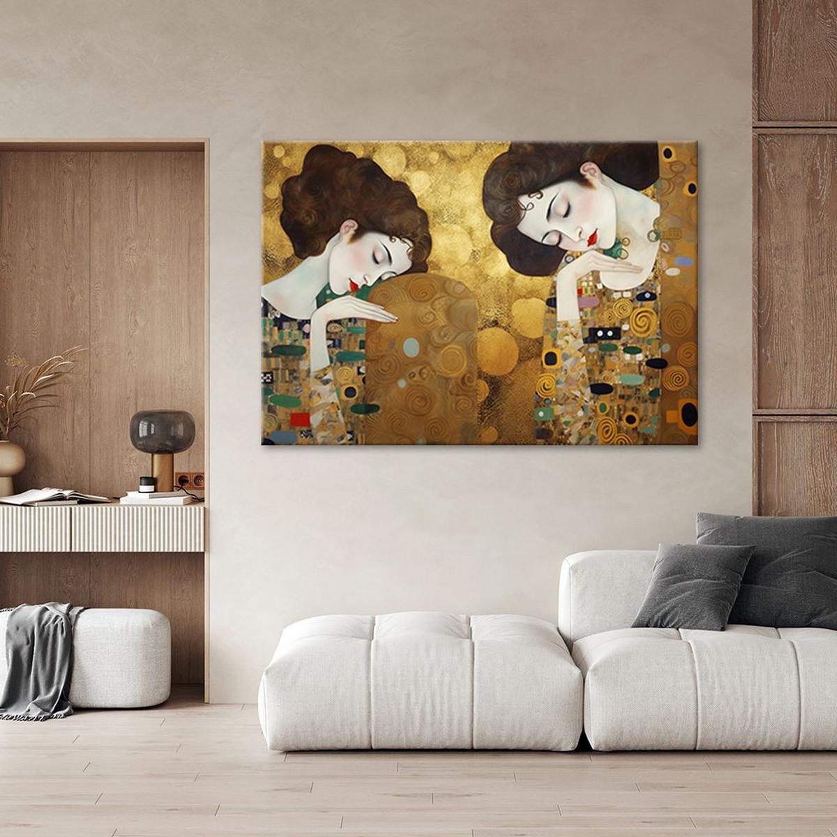 KUNSTDRUCK Gold 90/60 cm - Goldfarben, Textil (90/60cm) - KUNSTLOFT