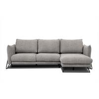 ECKSOFA HOSTEN 4-Sitzer, platinfarben - Platinfarben/Schwarz, Holzwerkstoff/Textil (269/158cm) - Wozimo