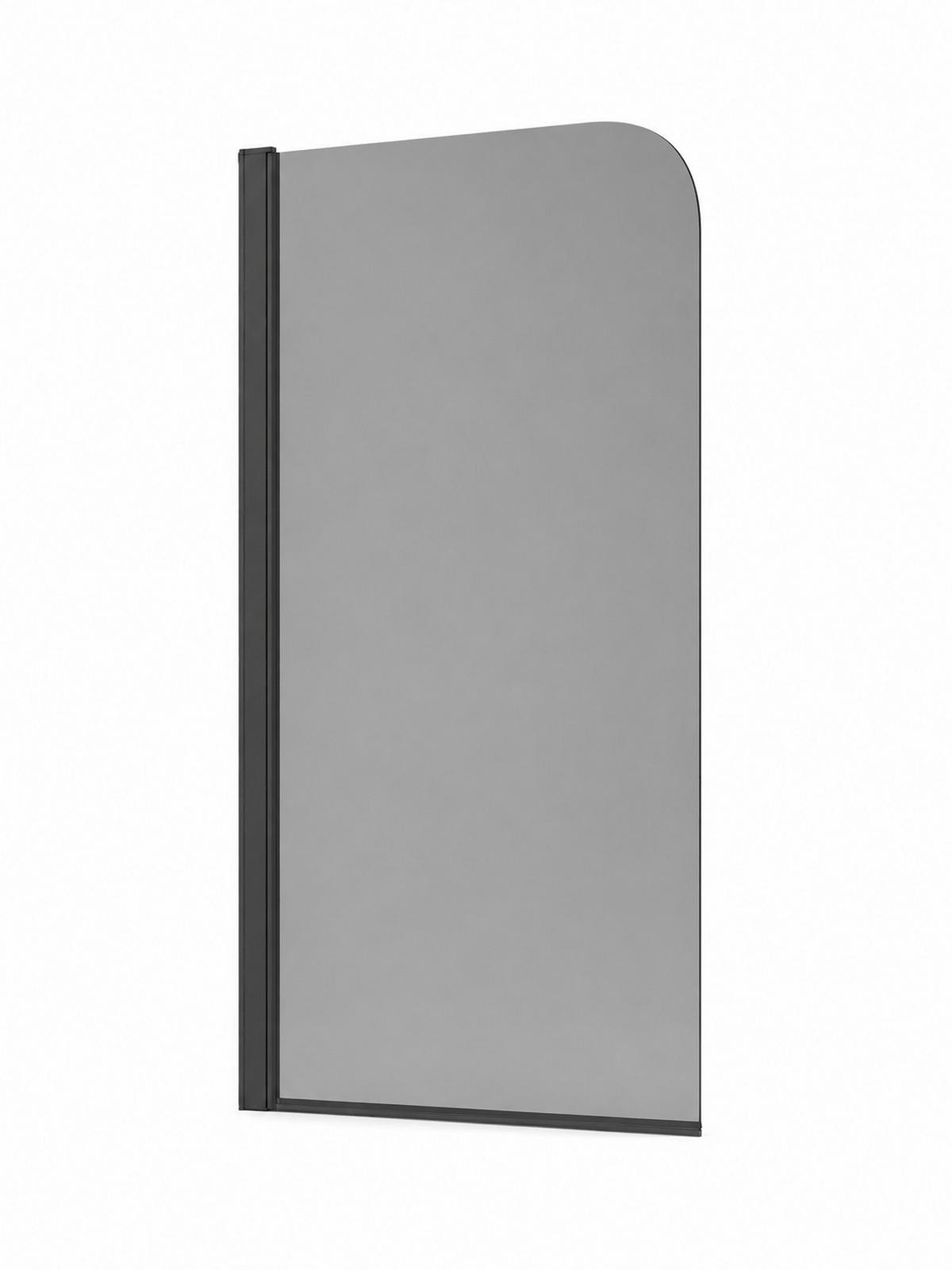 BADEWANNE Torino 1 Teil cm Schwarz mit Rauchglass - 60 x 140 cm - Schwarz, Glas (60/140cm) - Badplaats