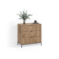 KOMMODE Aterno Viking Oak 42 x 81.2 cm mit 3 Schubladen - Eichefarben, Holzwerkstoff (42/81.2/80cm) - Livinity®