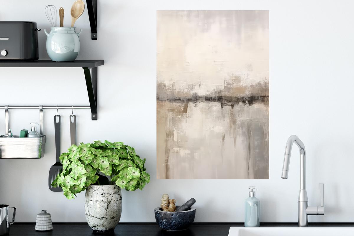 WANDTATTOO Moderne Kunst - Abstrakt - Beige Wandbild 40x60 cm - Beige, Kunststoff (40/60/0.1cm) - MuchoWow