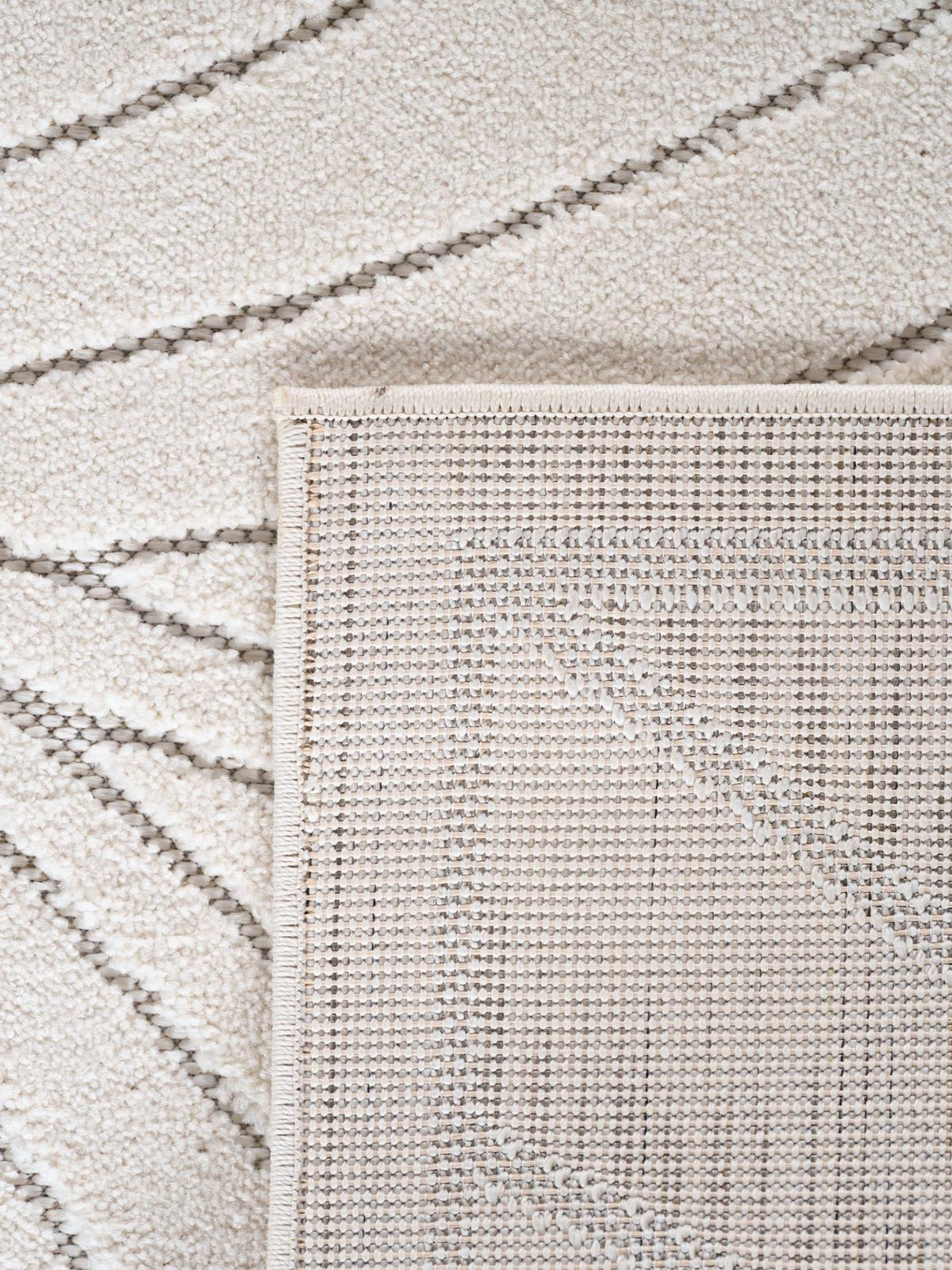 TEPPICH Outdoor, Fußbodenheizung-geeignet, mit Blattmotiv, aus Polypropylen, ENGADIN in Creme, Ø 200 cm - Beige, Textil (200/200cm) - KADIMA DESIGN