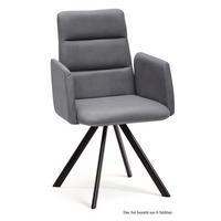 ARMLEHNSTUHL drehbar (6er-Set) Desta 52x92x60 Schwarz/Grau - Schwarz/Grau, Kunststoff (60/92/52cm) - 58aufmkessel