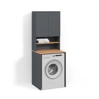 WASCHMASCHINENSCHRANK Paolina Anthrazit/Goldkraft Eiche 68 x 88.2 cm 2 Teile mit Regal - Honigeiche/Anthrazit, Holzwerkstoff (68/88.2/60cm) - Livinity®