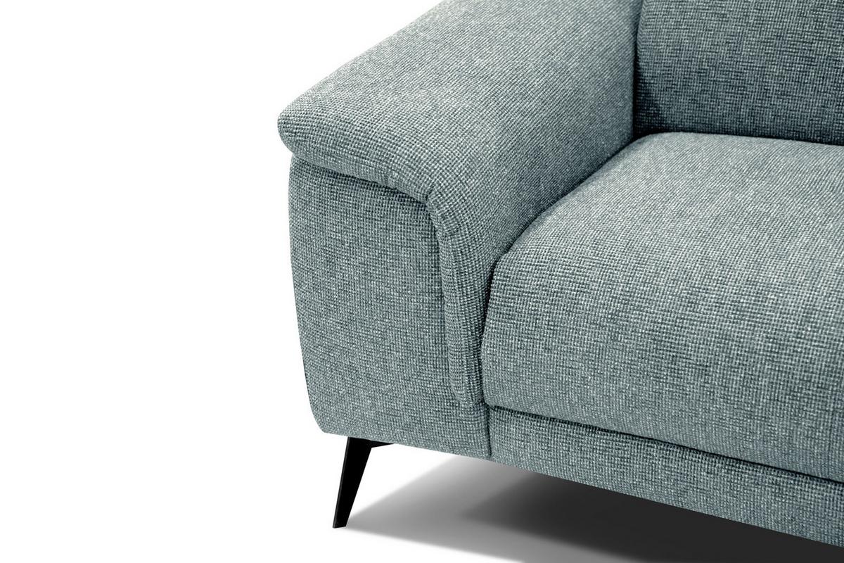 RELAXSOFA FIERO 3-Sitzer mit 1 Relaxfunktion, mintgrün - Schwarz/Mintgrün, Holzwerkstoff/Textil (212/82/103cm) - Wozimo