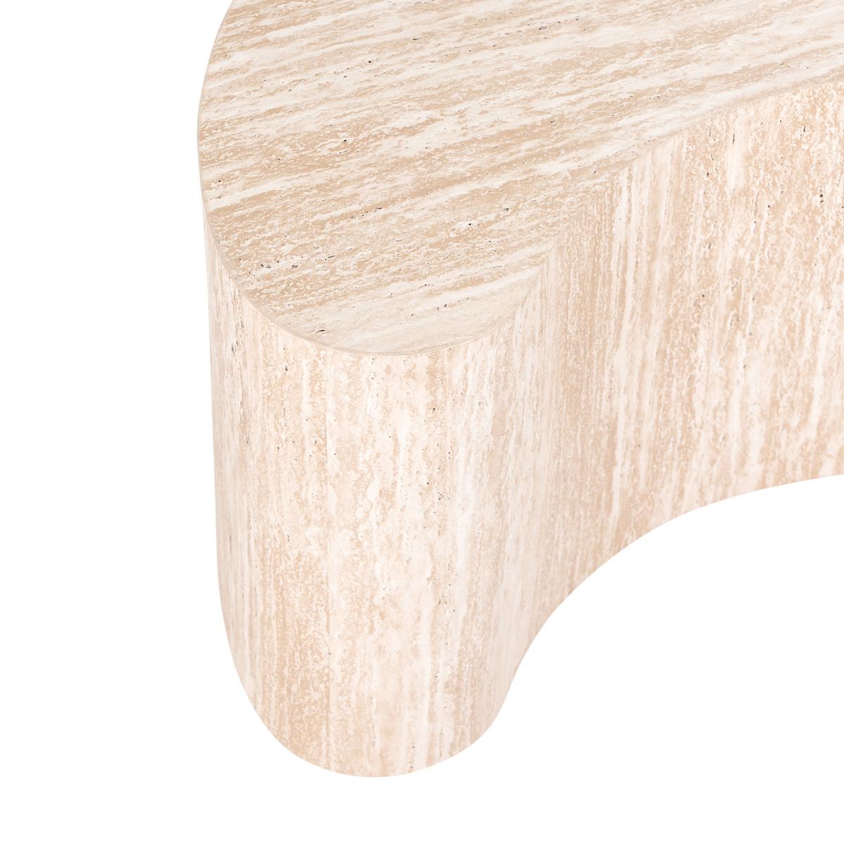 BEISTELLTISCH Travertinoptik Bilpa - Beige, Holzwerkstoff (57/35/33cm) - Beliani