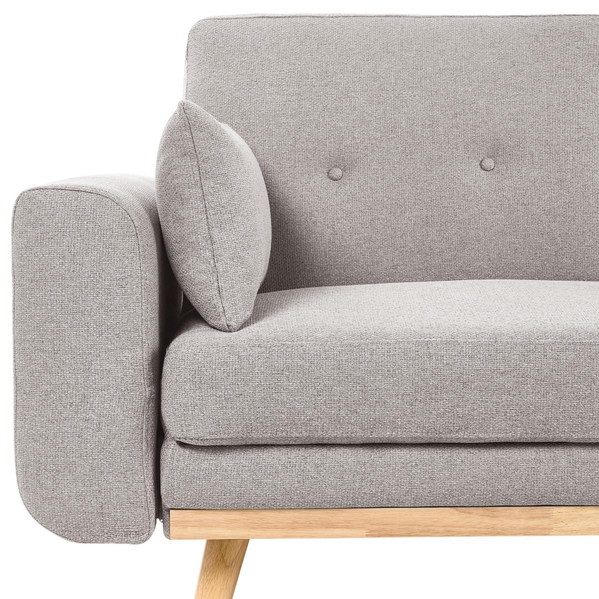 ECKSCHLAFSOFA 3-Sitzer Stoff Grau linksseitig Kaarina - Hellbraun, Textil (260/152cm) - Beliani
