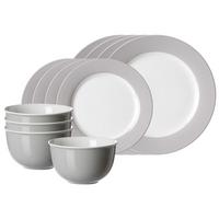 BASIC-SET Doppio Grau 12-tlg. - Grau, Keramik (2/2/2cm) - Ritzenhoff Breker