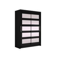 KLEIDERSCHRANK Miami IV - Silberfarben/Schwarz, Holzwerkstoff/Kunststoff (120/200/58cm) - MIRJAN24