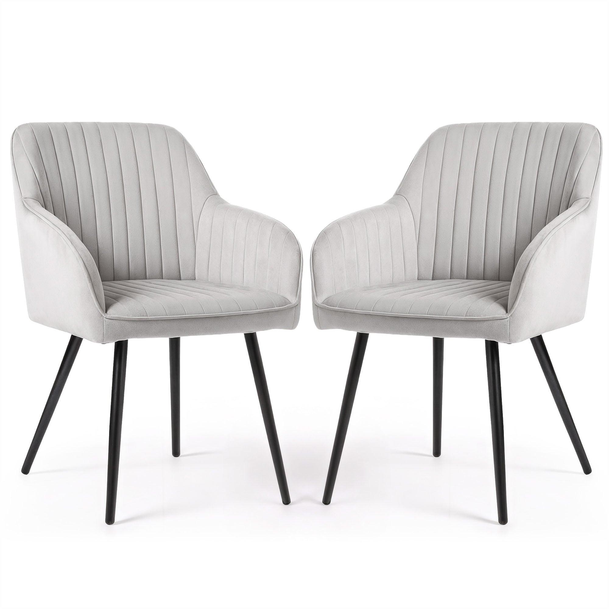 POLSTERSTUHL 2er Set, Metallbeine Grau 54,5/82/58 - Grau, Textil (55/82/52cm) - RAUMHIRSCH FURNITURE