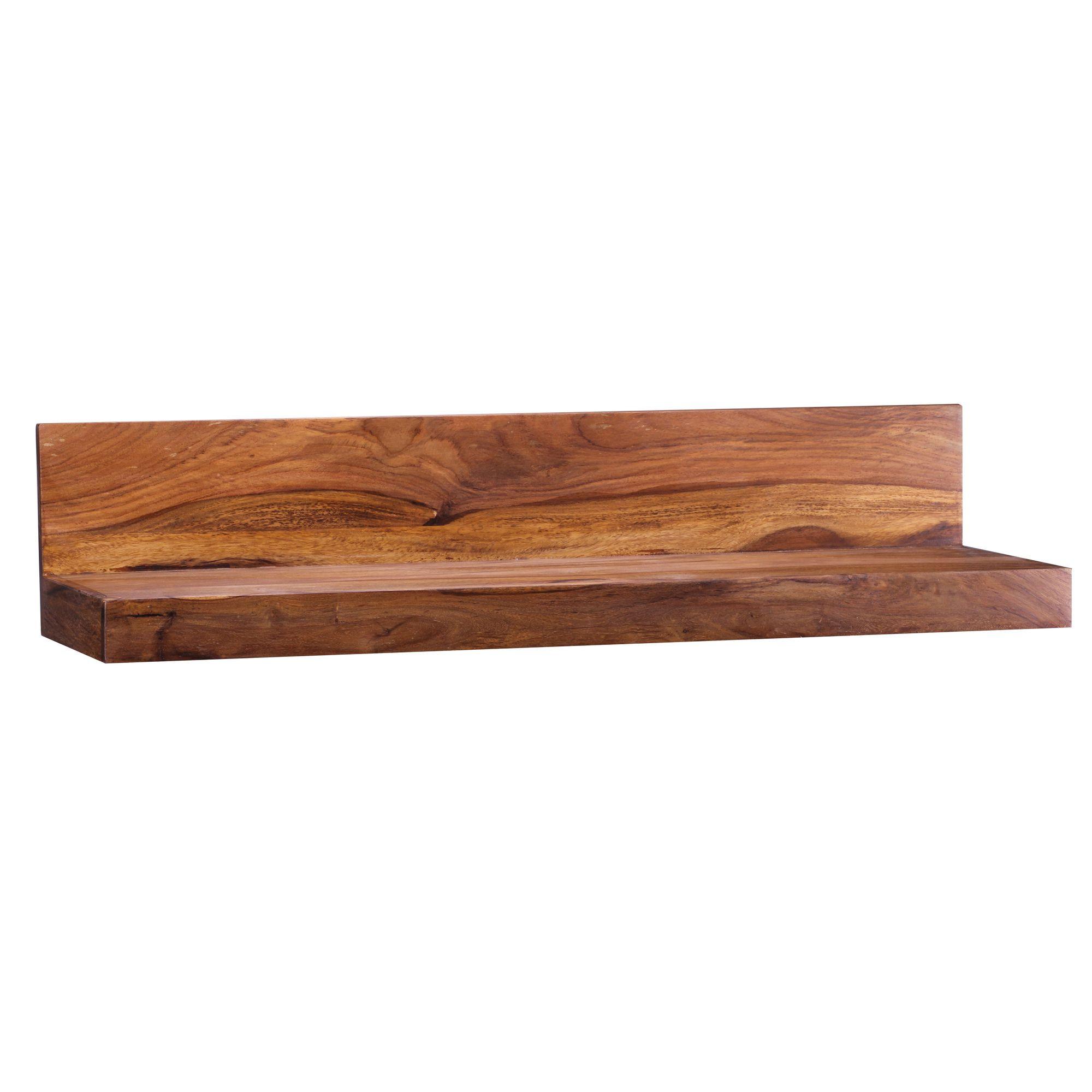WANDREGAL MUMBAI Massivholz Hängend Landhausstil, Dunkelbraun 80x23x17 cm - Braun, Holz (80/17/23cm) - KADIMA DESIGN