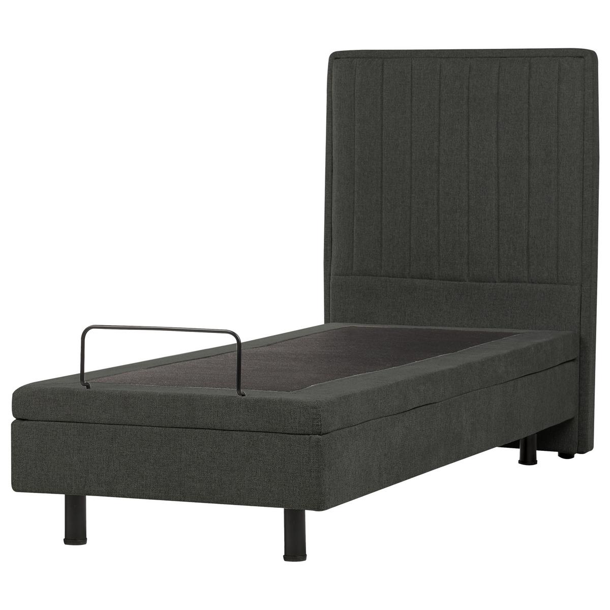 BETT verstellbar 80/200 cm Stoff Dunkelgrau Castellan - Dunkelgrau, Textil (80/200cm) - Beliani