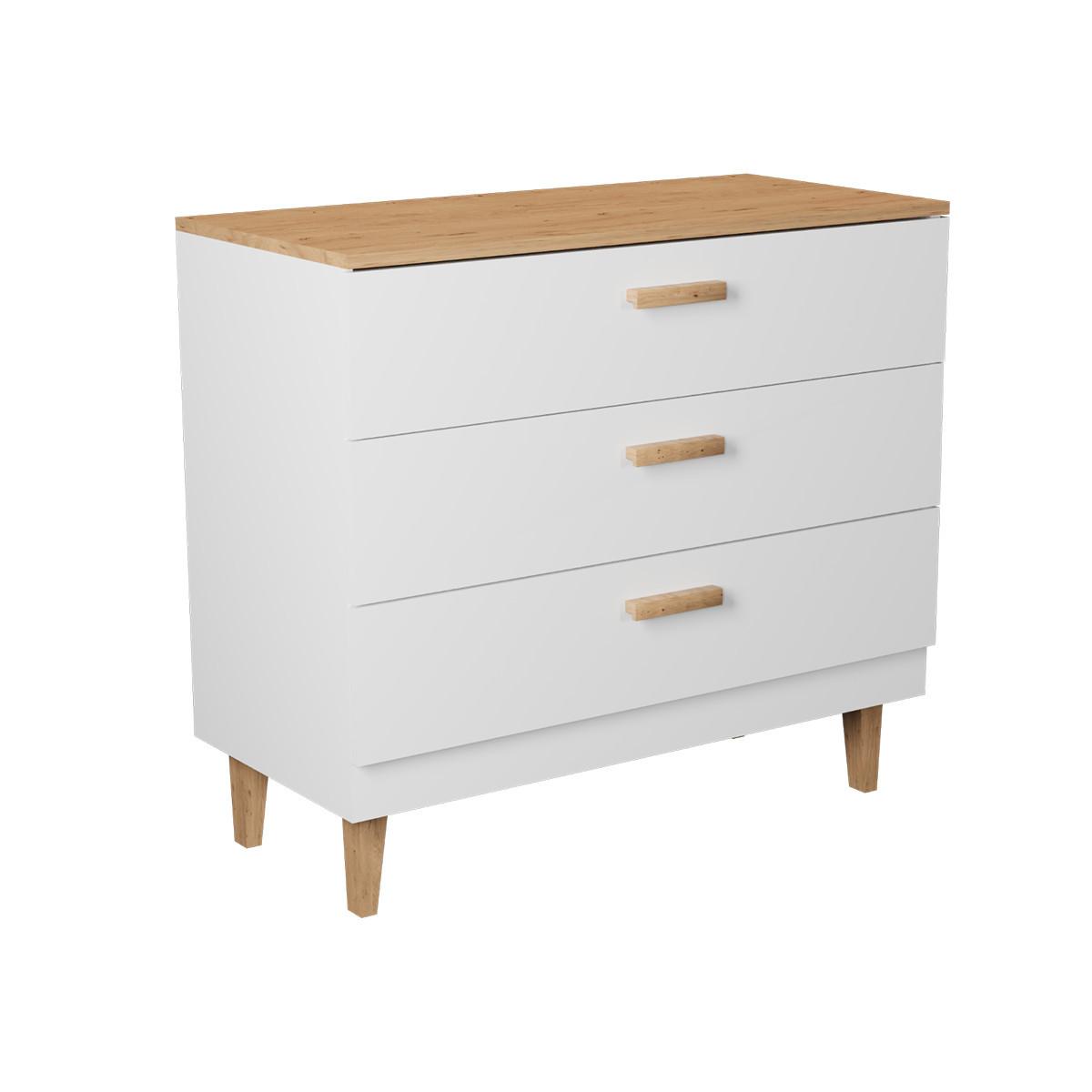 KINDERKOMMODE Denver Weiß - Weiß, Holzwerkstoff (47/90/100cm) - Petits-meubles