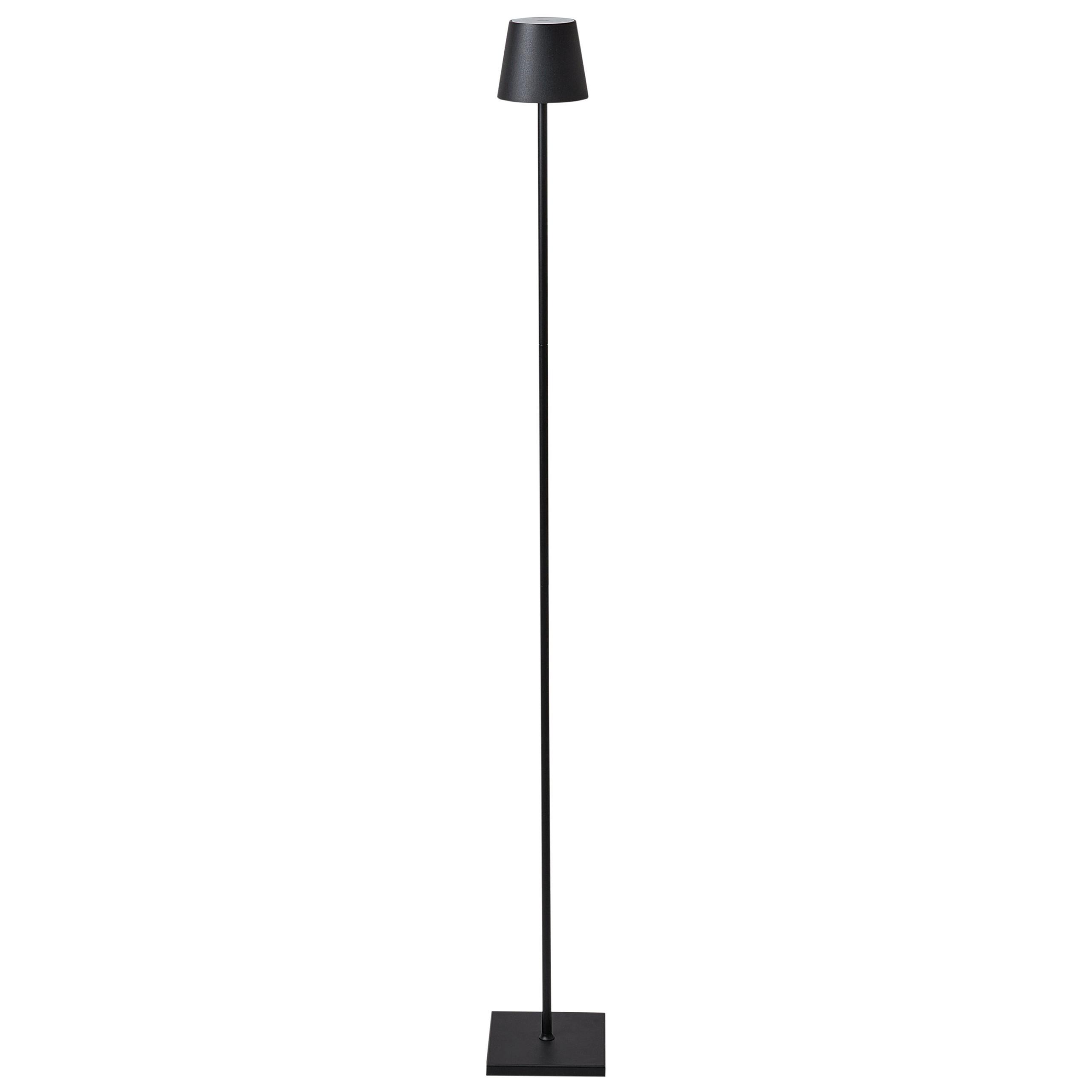 LED-STEHLAMPE Schwarz Gavarresa - Schwarz, Metall (15/15/131cm) - Beliani