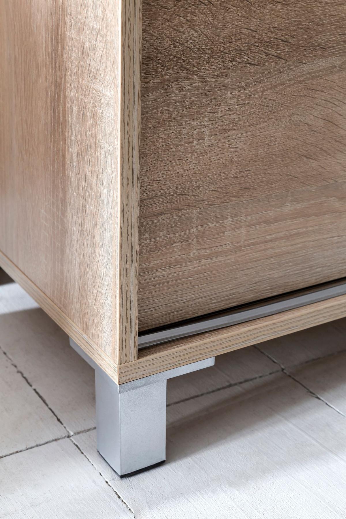 SCHUHSCHRANK Holz für 20 Paar Schuhe mit Ablage, Sonoma 100x38x108 cm - Silberfarben/Braun, Kunststoff (100/108/38cm) - KADIMA DESIGN