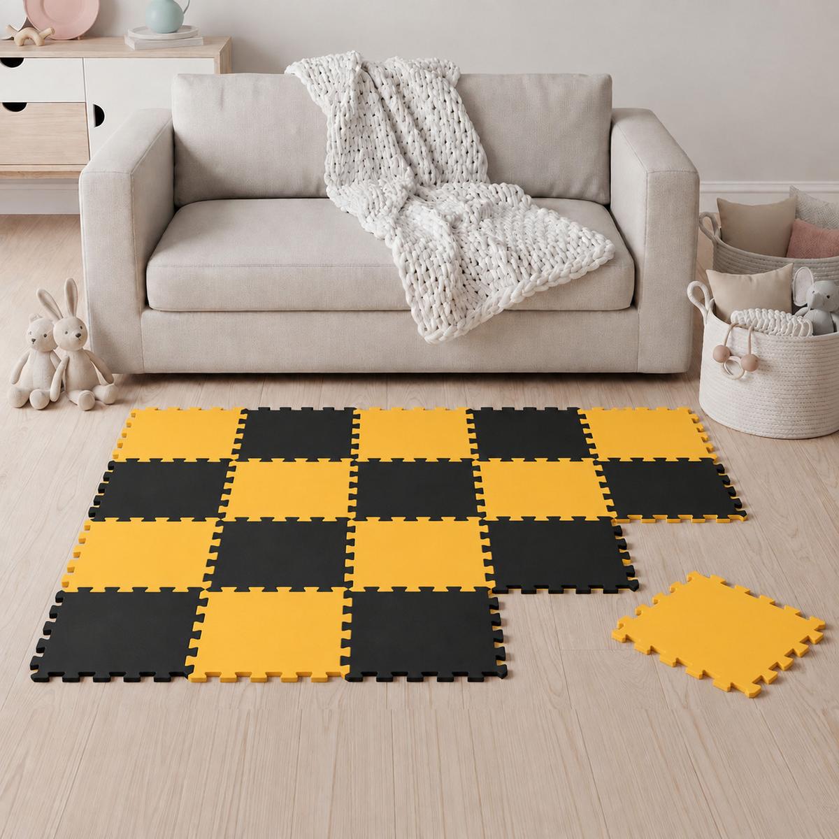 SPIELMATTE ab Null - 180/90 cm Puzzlematte Schwarz - Multicolor, Kunststoff (30/30cm) - Littletom