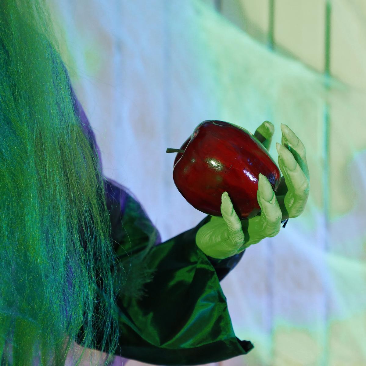 180CM Halloween Dekoration Halloween-Hexe mit LED-Lichter, Soundfunktion - Schwarz, Kunststoff (18/180/70cm) - HOMCOM