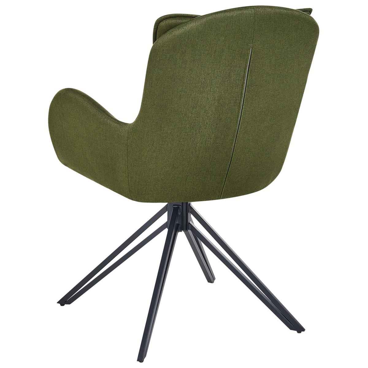 ESSZIMMERSTUHL 2er-Set Dunkelgrün Avelar - Dunkelgrün/Schwarz, Textil (62/92/63cm) - Beliani