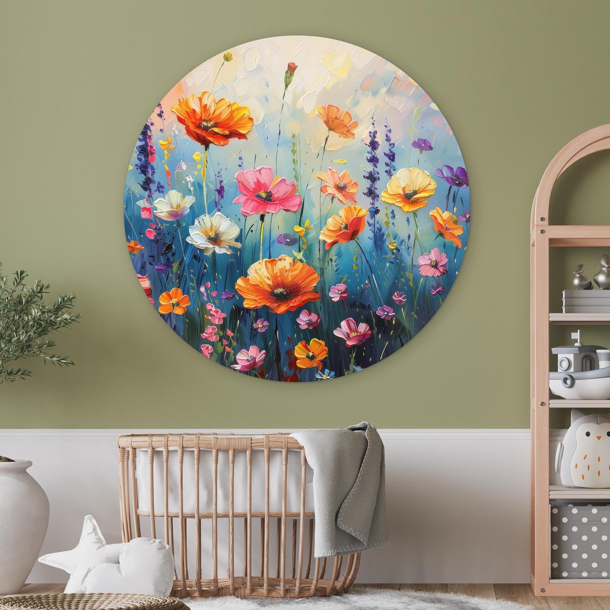 WANDBILD Blumen - Natur - Aquarell - Kunst Deko Groß 150x150 cm - Multicolor, Kunststoff (150/150cm) - MuchoWow