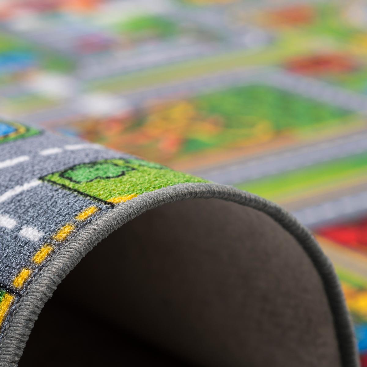 KINDER SPIEL STRASSENTEPPICH - Grau/Grün, Textil (160/200cm) - Snapstyle