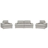 5-SITZER-SOFA SET hellgrau Alla - Grau, Textil (112/112/208cm) - Beliani