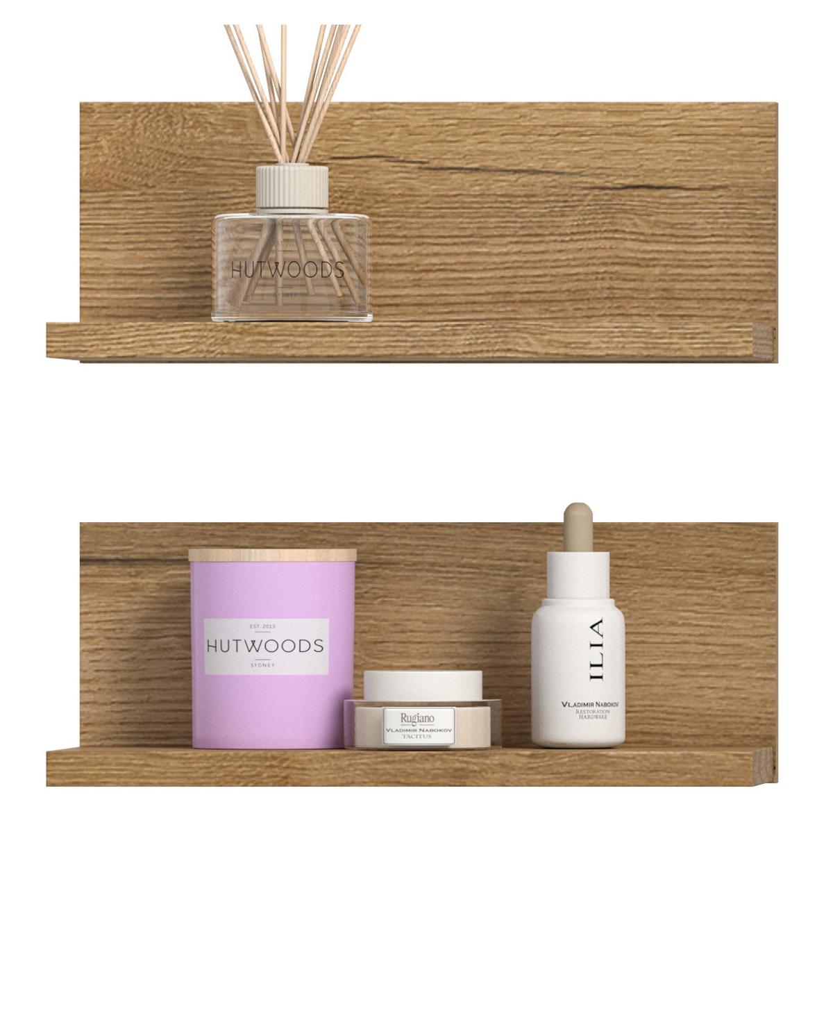 REGAL-SET Evoke Eiche 32 cm, Badezimmer Regal 2er Set - Eichefarben, Holzwerkstoff (32/12/14cm) - Inn.Furn