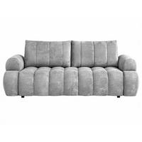 SCHLAFSOFA Mavi 3-Sitzer mit Schlaffunktion, Bettsofa Schlafcouch 195x145 cm, Hellgrau - Hellgrau, Textil (255/100/110cm) - Beautysofa