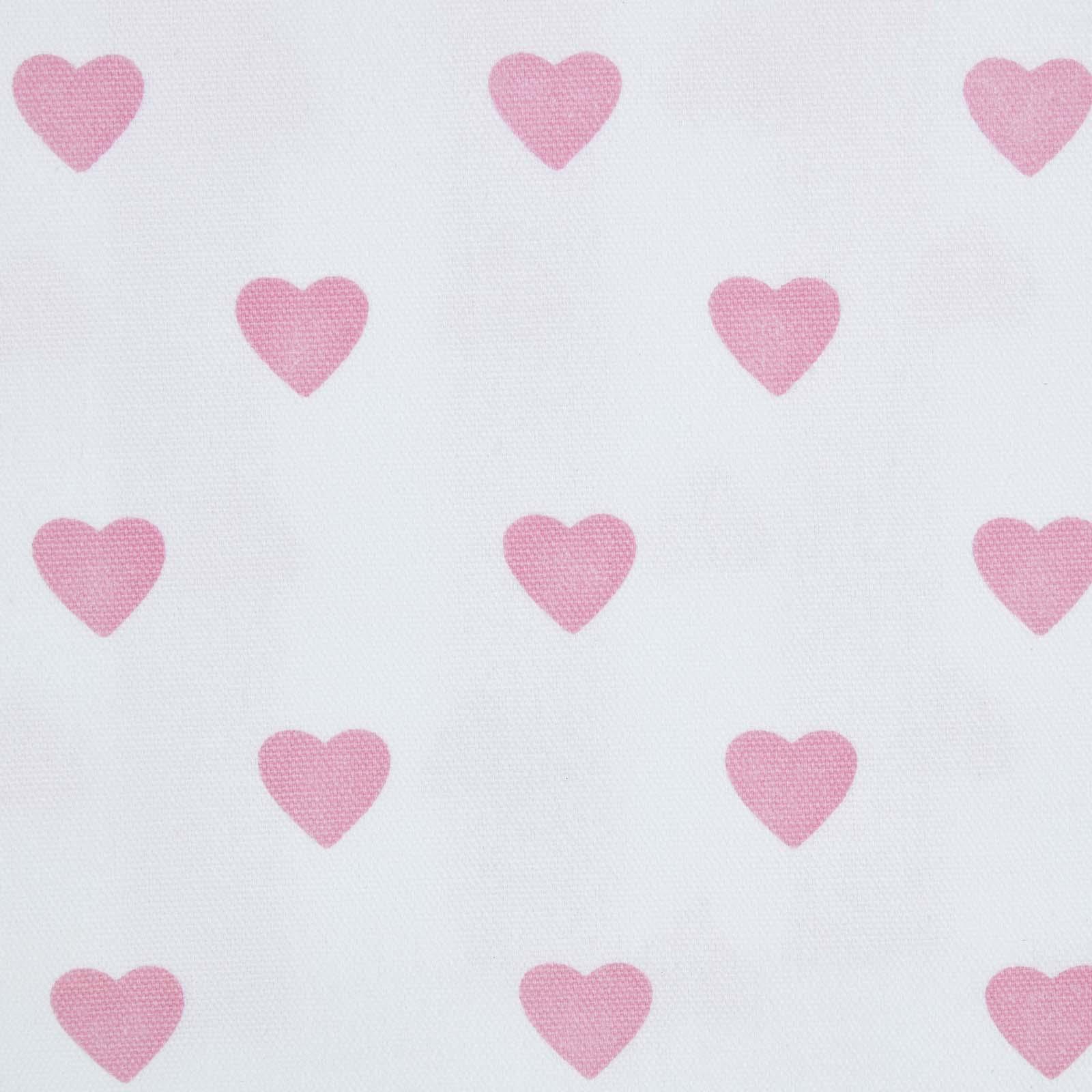 BAUMWOLLSTOFF Meterware weiß mit rosa Herzen, 150 cm - Rosa, Textil (150/100cm) - Homescapes