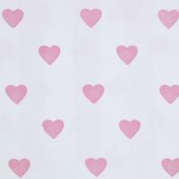 BAUMWOLLSTOFF Meterware weiß mit rosa Herzen, 150 cm - Rosa, Textil (150/100cm) - Homescapes